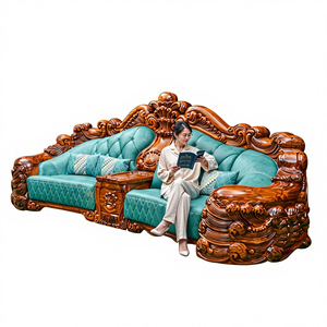 Divano Wujinmu Villa, Set di Divani di Lusso per Soggiorno, Divano in Vera Pelle Stile Europeo - Product Image 6