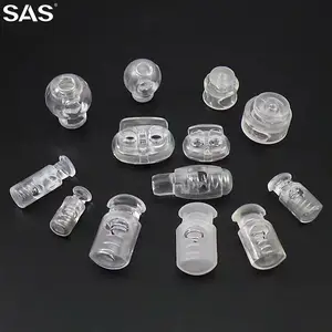 SAS Factory Direct Supply Customized Logo Size Transparent Black Colorful Plastic Cord Lock Stopper