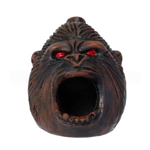 Silbato de muerte de gorila de cerámica, generador de sonido chillón, accesorio de Halloween aterrador, silbato de animal tribal antiguo para niños jugando - Product Image 1