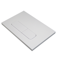 Plaque rectangulaire en plastique ABS blanc mat durable à double bouton pour réservoir d'eau mécanique dissimulé