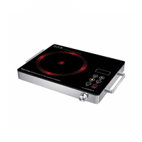 Cuisinière infrarouge à brûleur unique 2200W avec surface en verre trempé Nettoyage facile Contrôle tactile électrique pour une utilisation extérieure Hotpot
