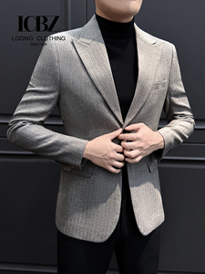 Costume d'affaires haut <span class=keywords><strong>de</strong></span> gamme rayé <span class=keywords><strong>pour</strong></span> homme, <span class=keywords><strong>pantalon</strong></span> décontracté, veste, costume <span class=keywords><strong>de</strong></span> <span class=keywords><strong>mariage</strong></span>, nouvelle collection 2026, taille XL et plus, costume homme à devant plat - Product Image 6