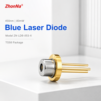 Nouveau module de diode laser bleu NewZhonna 450nm 80mW, tête focalisable à faisceau pointiforme TO-5.6mm, source lumineuse pour gravure DIY, capteur de positionnement, CE