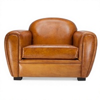 Fauteuil Club Premium Tan Moustache - Fauteuil de salon individuel moderne, gonflable, réglable et inclinable, rembourré