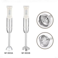 Mixeur Plongeant 400W avec 4 Lames, Fonction Broyeur de Glace, Conception Anti-éclaboussures et Tige Amovible pour un Nettoyage Facile