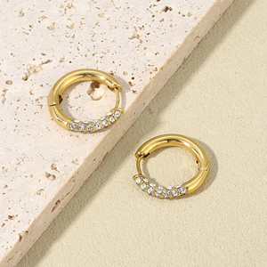 Pendientes de <span class=keywords><strong>Acero</strong></span> <span class=keywords><strong>Inoxidable</strong></span> con Nombre Personalizado, Modernos, Impermeables, con Circonitas, Chapados en Oro de 18k, Proveedor de <span class=keywords><strong>Joyería</strong></span> para Chicas - Product Image 2