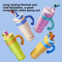 Termo portátil de gran capacidad con aislamiento al vacío, de acero inoxidable 316/201, engrosado, con asa, nuevo estilo 2025 para niñas