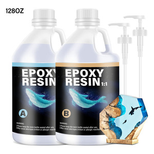 Tinh thể rõ ràng nhựa <span class=keywords><strong>Epoxy</strong></span> kit 1 gallon tự san lấp mặt bằng lớp phủ và đúc nhựa, độ bóng cao & bong bóng miễn phí nhựa và chất làm cứng Kit - Product Image 1