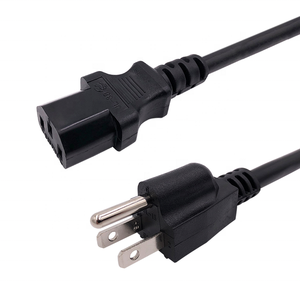 Prise d'alimentation d'ordinateur de type américain 110v <span class=keywords><strong>Nema</strong></span> 5-15 Usa 3 Pin Male Electrical Plug to Female Iec C13 - Product Image 2
