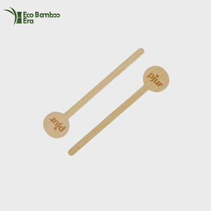 Pengaduk kopi bambu Biodegradable Logo kustom makanan aman ramah lingkungan pengaduk kopi sekali pakai tongkat harga grosir - Product Image 3