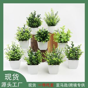 Plante verte artificielle 15cm petite en plastique en pot maison salon <span class=keywords><strong>balcon</strong></span> bureau aménagement paysager plante verte bureau en pot - Product Image 3
