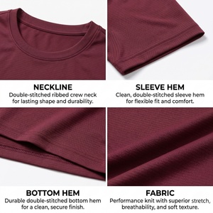 T-shirts personnalisés en gros de haute qualité TKAN1149D, t-shirts pour hommes à manches courtes, col rond, coupe ample, respirants, unis, pour l'été. - Product Image 2