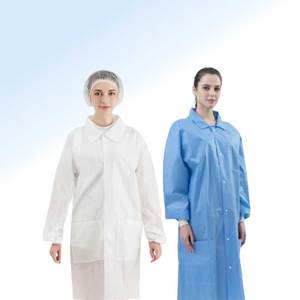 Échantillon gratuit blouse de laboratoire chimique résistante combinaison de sécurité à manches longues robe de laboratoire antistatique et antipoussière - Product Image 1