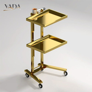 <span class=keywords><strong>Chariot</strong></span> de Salon Roulant Moderne et Polyvalent pour Salon de Coiffure, Barbier, Spa - Mobilier de Salon Durable en Acier Inoxydable à 4 Roues - Product Image 2