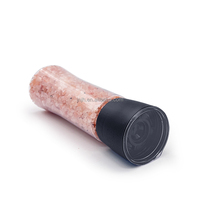 Bouteille de moulin à épices jetable en plastique de 340 ml, noir, avec couvercle de broyage en PC, moulin à sel rose de l'Himalaya, moulin à poivre