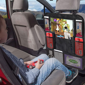Organizador de asiento de coche con 9 bolsillos, soporte transparente para tableta, Material Oxford negro, 50 Uds., organizador de uso diario para niños - Product Image 4