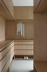 Prima Premium Walk in <strong>Wardrobe</strong> System All White Oak Engineered Wood Cabinetry Textured Shelf <strong>Inserts</strong> <strong>Wardrobe</strong> - Product Image 6