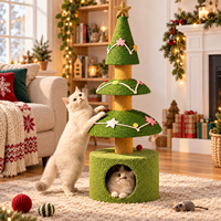 Griffoir pour chat en sisal en forme de sapin de Noël, résistant à l'usure, style dessin animé, structure d'escalade et nid intégrés, jouet pour chat, provenance Chine