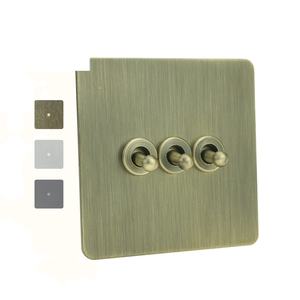 <span class=keywords><strong>Avoir</strong></span> ก้านโยกสลับทองเหลืองแบบย้อนยุค, ขึ้นและลง1-3ช่องแผงสแตนเลสสวิตช์รีเซ็ตม่านชัตเตอร์ - Product Image 2