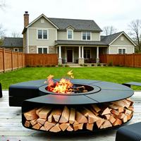 Table de chauffage multifonctionnelle en bois pour extérieur, idéale pour la terrasse et le barbecue