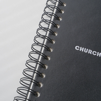 Carnet de notes en cuir spiralé à couverture rigide A4 A5 à impression personnalisable Design Journal d'église