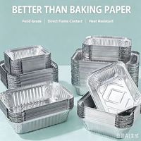 Boîte d'emballage alimentaire en aluminium et PP, directement de l'usine, avec couvercles en plastique, plateaux compartimentés épaissis résistants à la chaleur