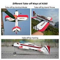 Radiolink A560 580mm Aereo RC ad Ala Fissa per Acrobazie 3D, 6 Modalità, 4KM di Portata, Aeroplano Telecomandato Brushless RTF per Principianti