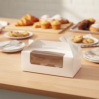 Boîte à gâteau recyclable avec fermeture en papier couché, forme personnalisable, gaufrage, compatible avec les chewing-gums