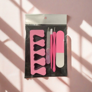 Cross-border free labeling <b>nail</b> art tool <b>set</b>, 5-piece manicure kit, cuticle remover, keratin file, polishing strip, <b>nail</b> - Product Image 2