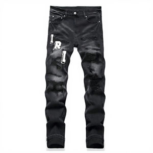 <span class=keywords><strong>Jeans</strong></span> Dritti da <span class=keywords><strong>Uomo</strong></span> Amiri all'Ingrosso di Fabbrica di Alta Qualità Lavaggio Distrutto Versione Identica 1 a 1 con Etichetta del Marchio - Product Image 5