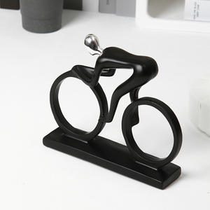 Nórdico <span class=keywords><strong>Simple</strong></span> resina moderna bicicleta ciclista estatua bicicleta jinete estatua estatuilla Oficina sala de estar Decoración - Product Image 1