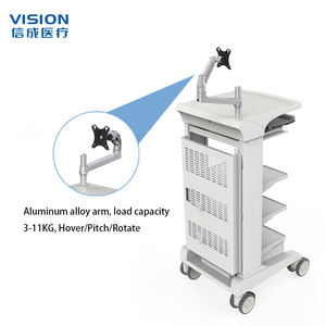Chariot d'endoscopie de prix usine avec le support de bâti de moniteur et le chariot médical de chariot de plate-forme de stockage pour l'hôpital - Product Image 4