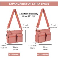Sac à bandoulière élégant en nylon léger pour femmes, idéal pour le bureau, le shopping, le sport, extensible, personnalisable avec logo OEM