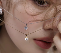 Pendentif en or 18 carats avec diamant de laboratoire taille émeraude, collier solitaire en forme de poire, certifié IGI GIA, vente en gros