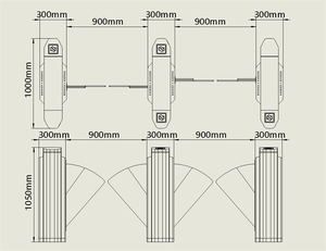 Porte de tourniquet de barrière d'aileron d'entrée d'acier inoxydable de RFID 304 avec le système de contrôle d'accès pour la station de métro - Product Image 2