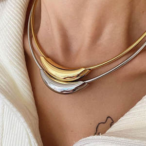 Gargantilla de Serpiente con Baño de Oro de 14K y 18K, Cadena Elástica Gruesa de Acero Inoxidable para Hombre y Mujer - Product Image 4