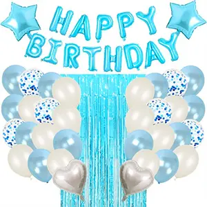 Tema de fiesta de cumpleaños Alambre de lluvia película de aluminio confeti globo número Primer cumpleaños del bebé