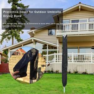 Housse de protection pour porte-vêtements d'extérieur en tissu Oxford, 30x30x168cm, anti-poussière, imperméable, pour type sur pied de jardin - Product Image 5