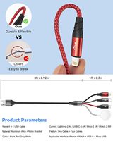 Câble multifonction PD 100W 20W Chargement rapide USB a Type C vers L Type C Câble Turbo 100W Câble USB 4 en 1