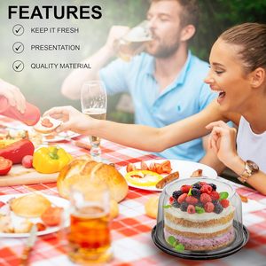 Couvre-plat en plastique transparent réutilisable pour sushis, outil de cuisine, buffet, convoyeur, assiette à gâteau, accessoires de restaurant - Product Image 4