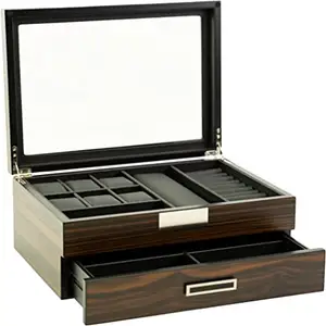 Luxury Black Walnut Wood Packaging Drawer Wooden Sunglasses Glasses Case Watch Organiser Box