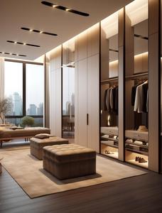 <span class=keywords><strong>Armadio</strong></span> a Muro di Lusso Italiano su Misura con Porte Scorrevoli in Doppio Vetro e Ante in MDF per Arredamento Camera da Letto - Product Image 1