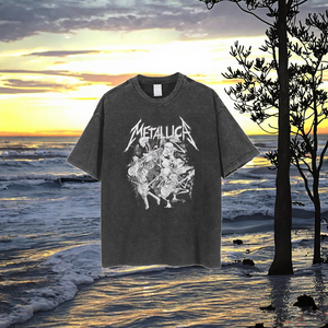 T-shirt vintage surdimensionné pour homme, manches courtes, col rond, imprimé graphique, logo personnalisé, streetwear décontracté - Product Image 3