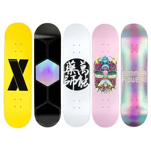 100% schick brett aus kanadischer Ahornrahmen in Sonder größe, bedruckte kunden definierte Skateboard-Terrasse, Skateboard