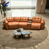 Canapé électrique inclinable le plus vendu, nouveau design moderne italien, modulaire en L, avec chaise longue, accoudoirs combinables et rangement latéral pour salon