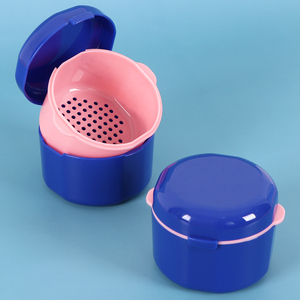 Estuche Redondo para Dentaduras Postizas SUNSHING, Contenedor Hermético con Tapa para Baño de Dentaduras, Caja Portátil para Guardar Retenedores Dentales y Limpiar Prótesis - Product Image 1