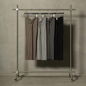 Jupe crayon décontractée à taille élastique, style rétro américain, coupe slim, longue, plissée, en tricot, pour femmes - Product Image 5
