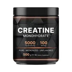 Creatine Monohydrate Powder 500 Grams 5000mg Per Serving Pure Unflavored Creatine Powder Support Logo and Label Customization