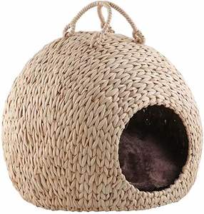 Top Lieferant für Haustier produkte 2024 Katze Hund Kaninchen haus machen aus Rattan Hyazinthe/Gras matte für Hamster Kaffee Holz Hund Kauen - Product Image 5
