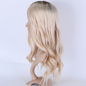 Tendenza 2026 Topper Volumetrico 7x8" 4x4 Silk Top Platino Ghiacciato con Radice Scura, Onda Morbida 18" per Copertura di Calvizie e <span class=keywords><strong>Capelli</strong></span> Grigi - Product Image 5